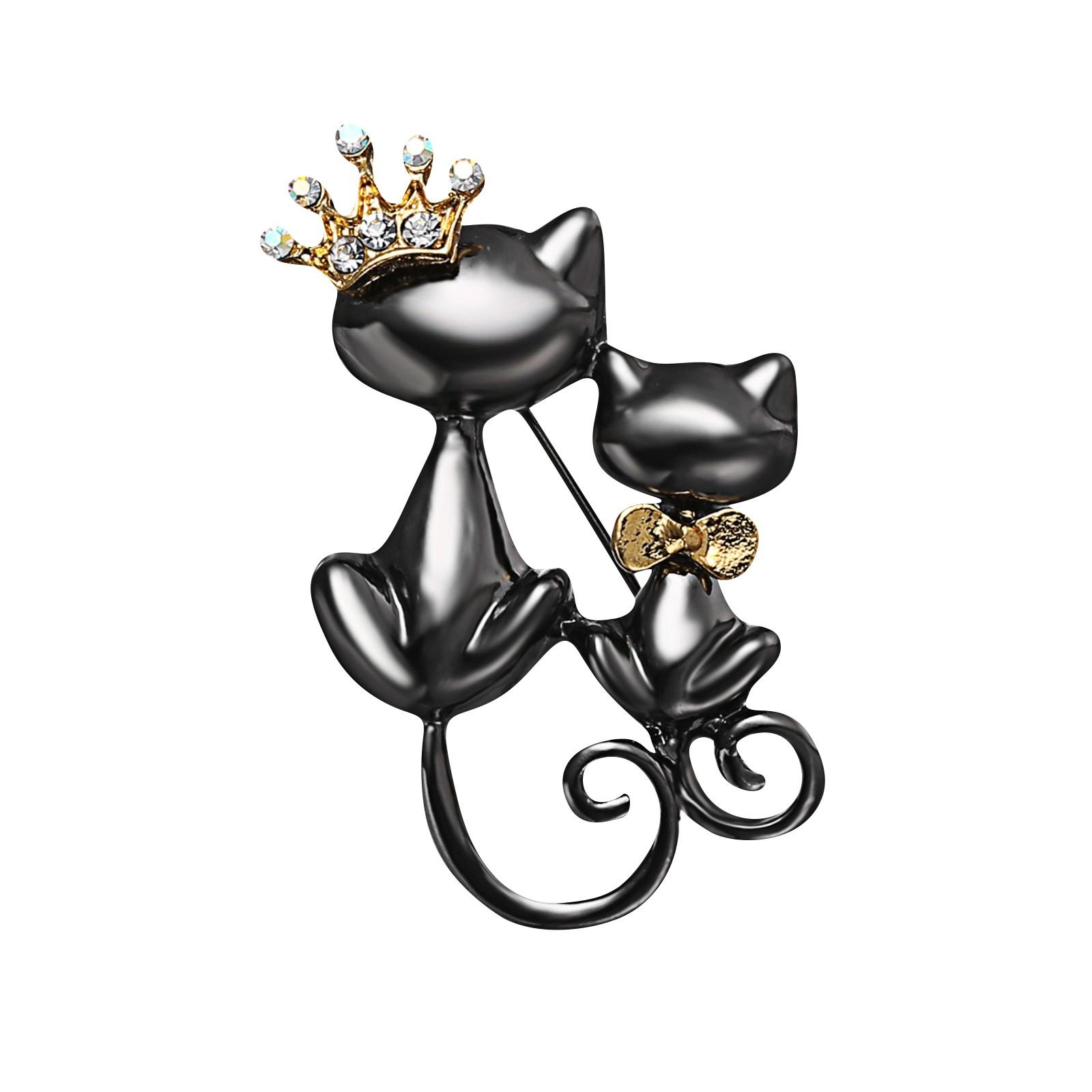 Brooch High-end Female Niches Animal Brooch Creative Cartoon Oil Drop Brooch Corsage чёрный