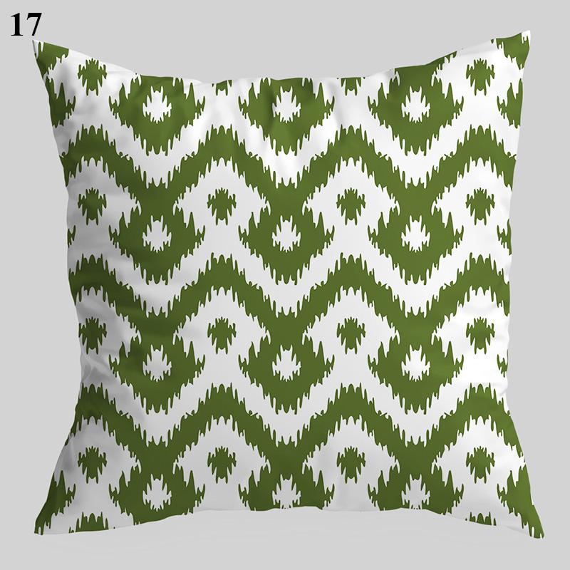 Nordic Style Throw Pillowcase Dark Green  Geometric Leaf  Sofa Car Decoration Cushion Cover Home Decor