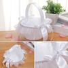 White Flower Girls Basket Simple Wedding Flower Basket  Bride Bridesmaid Hand Held Basket Wedding Ceremony Party Decorations Yes