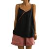 Top da Donna Scollo a V Senza Maniche Canottiere Colore Puro Vestibilità Larga Spalline Sottili Gilet Casual Estivo per Esterno