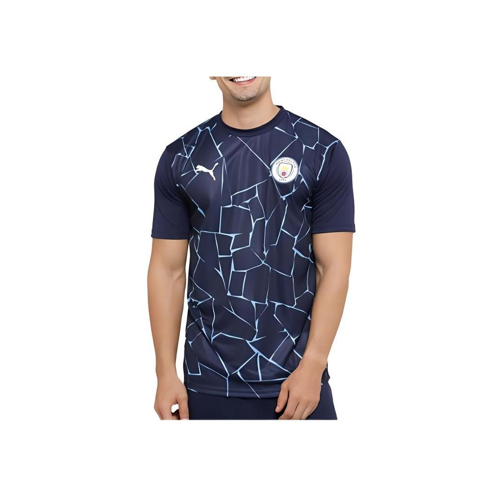 Puma Manchester City Football Club Short Sleeve T-Shirt Men Tops Blue 758030-07