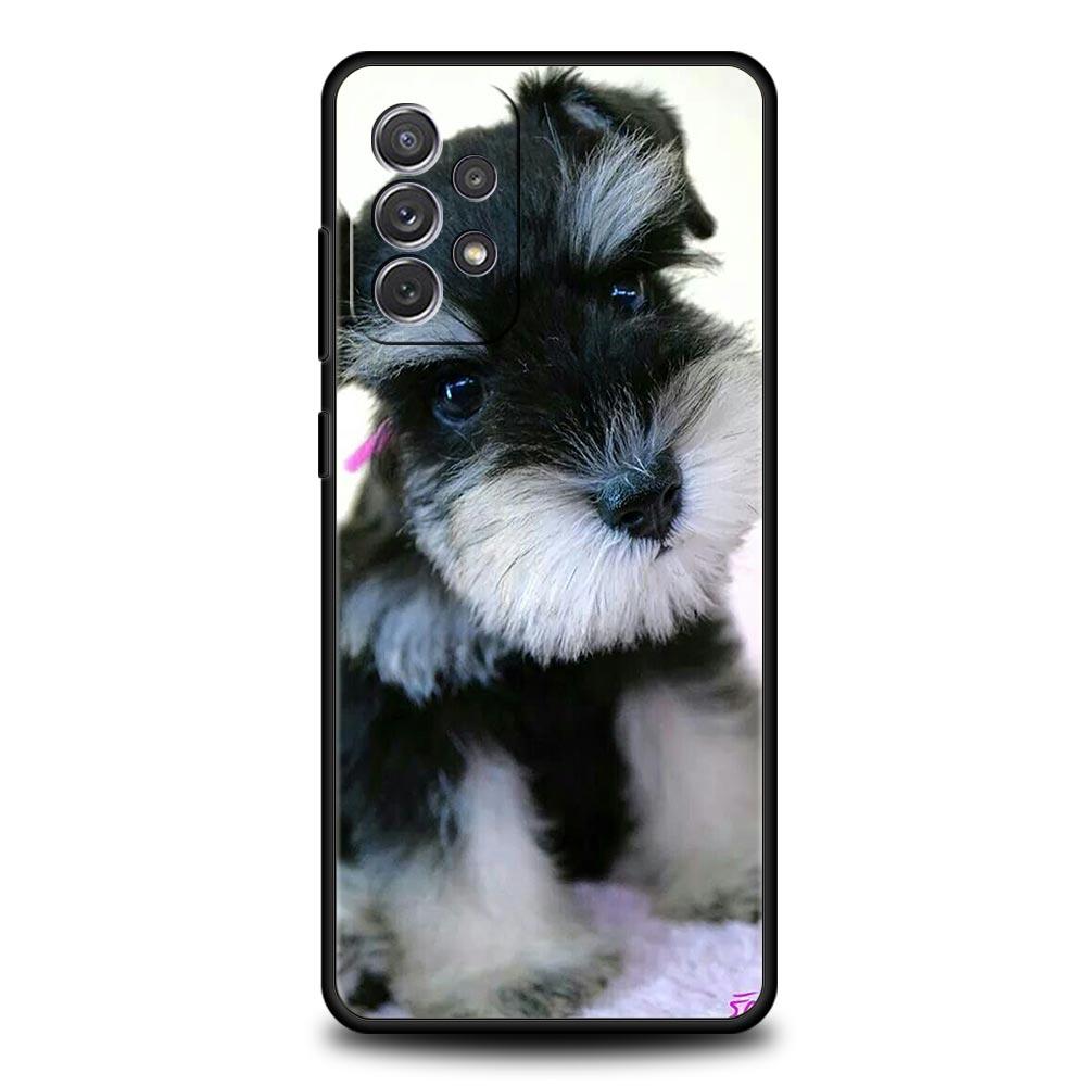 Cartoon Schnauzer Dog Phone Case for Samsung A51 A71 A21S A12 A11 A15 A25 A31 A41 A23 A33 A53 A73 A03S A05S A13 5G A35 A55 Cover