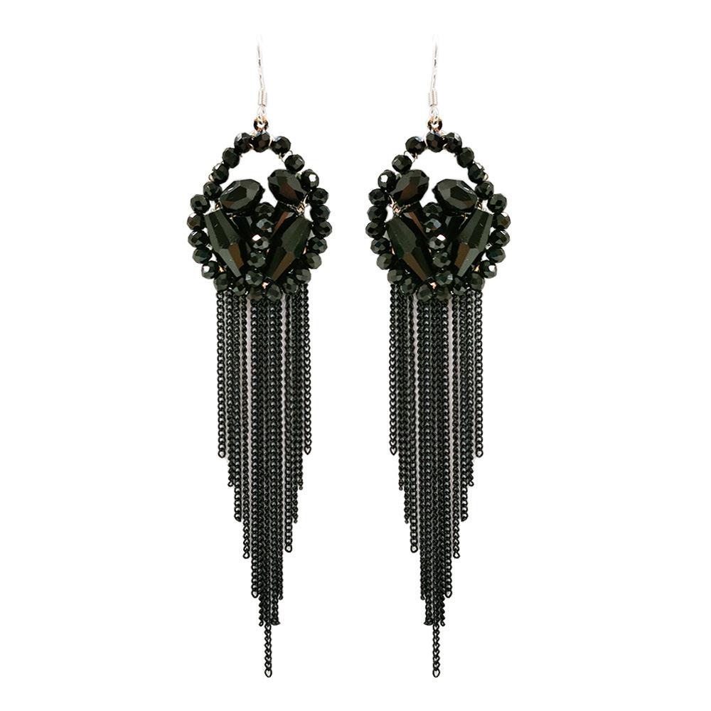 Ethnic Style Handmade Fringed Earrings Bohemian Temperament Personalized Earrings Exaggerated Long Fashion Earrings