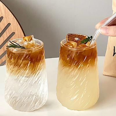 Transparent Coffee Cup Cocktail Glasses Vertical Grain Phnom Penh Glass Water Cup Juice Cup Coffee Whiskey Cups