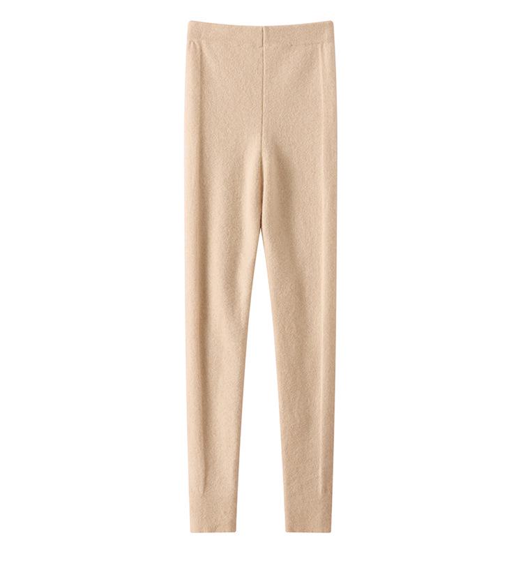 Women's Slimming Cashmere Knit Base Layer Pants - Soft, High Elastic, Warm, Tight-Fitting for Autumn/Winter