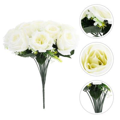 Artificial Rose Flowers Small Beautiful Bouquet for Funeral Memorial Cemetery Grave Arrangement Artificial Flowers