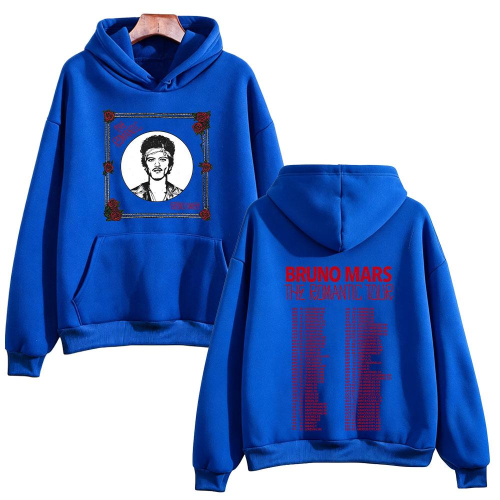 Romantic Tour 2026 New Show Hoodies Bruno Mars Concert Fan Music Graphic Pullovers Unisex Oversized Streetwear Casual Sweatshirt