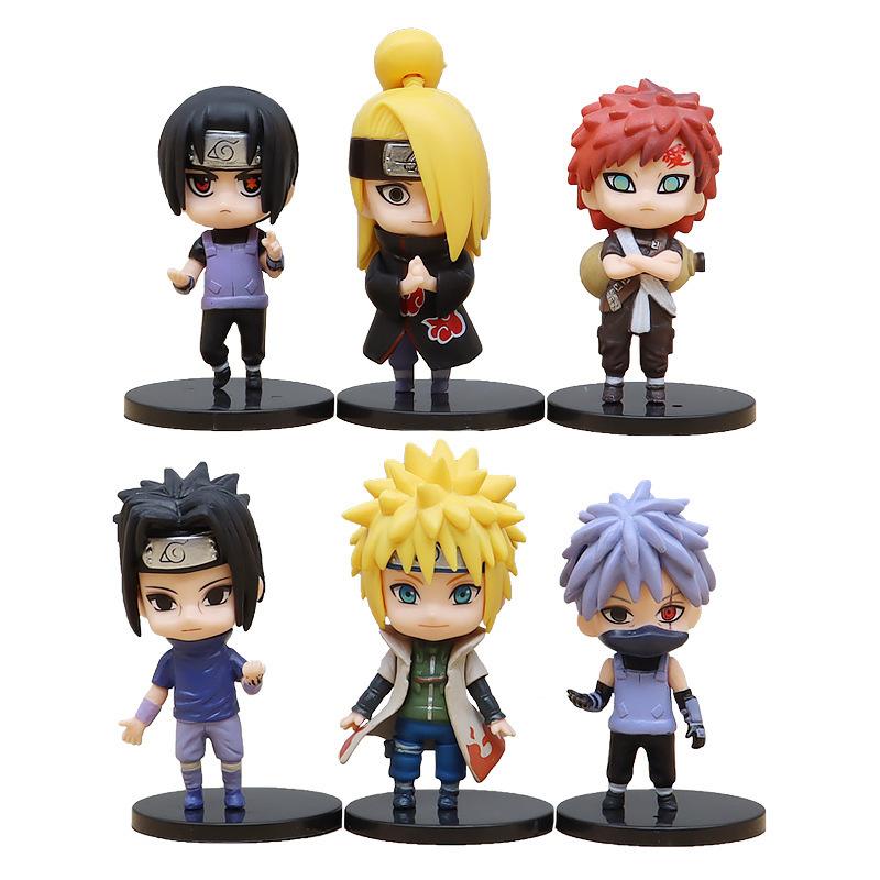 6pcs/Set Naruto Shippuden Anime Action Figure Uchiha Itachi Uchiha Sasuke Kawaii Model Dolls Decoration Collection Children Toys