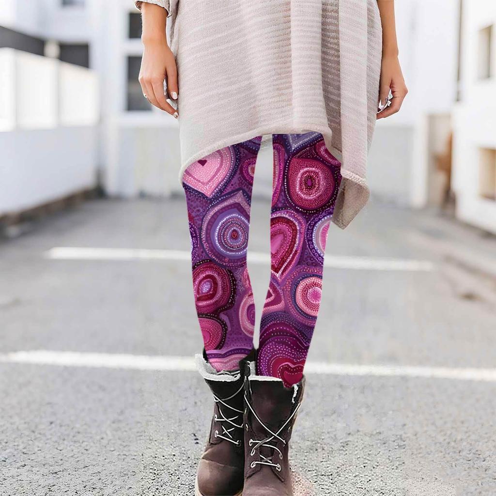 Women's Casual Fashion Print Pants High-Waisted Straight-Leg Skinny Leggings