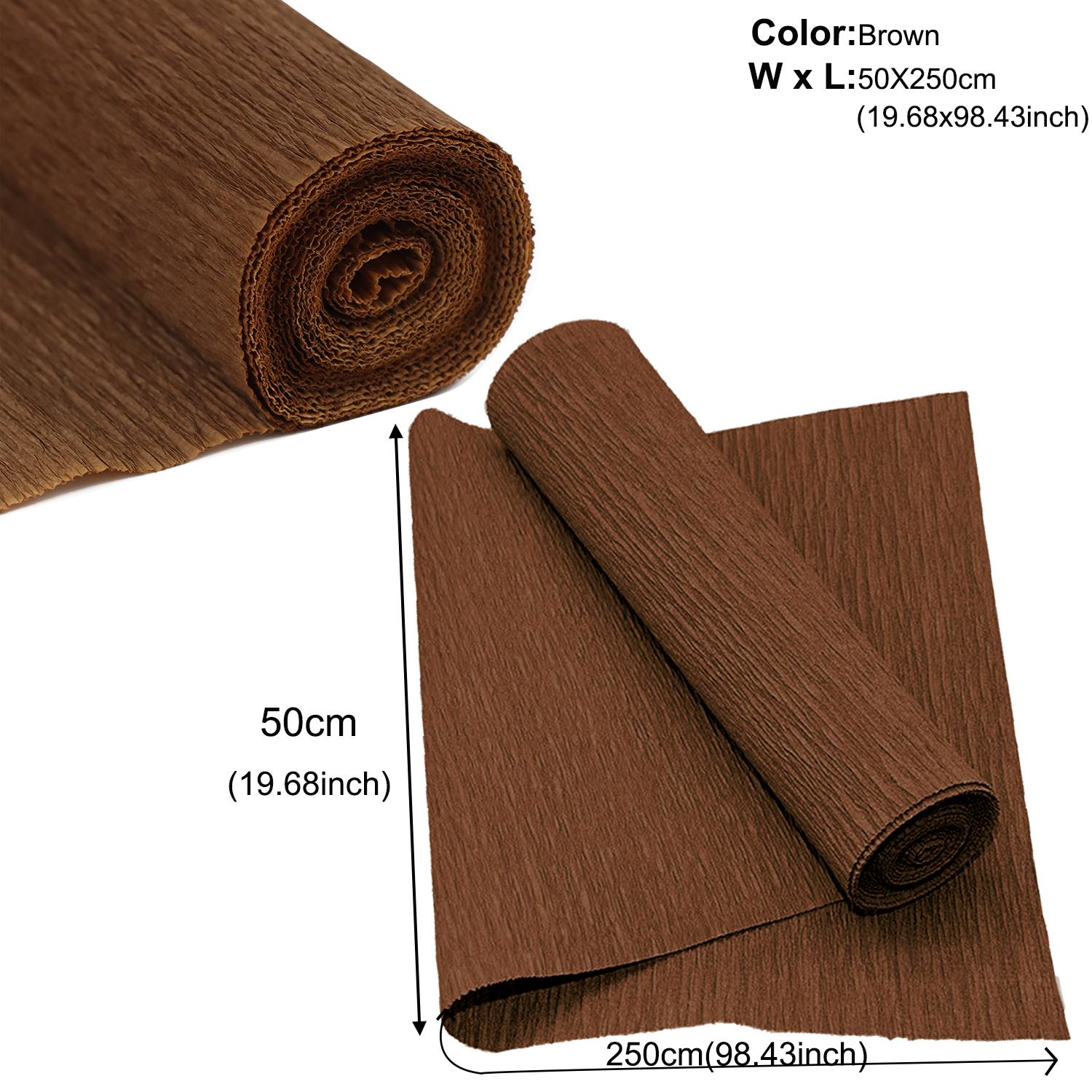 

12 кольорів 50x250см Кольоровий рулон крепового паперу Орігамі Гофрований креповий папір Крафт DIY Квіти Декорація Папір для пакування подарунків Крафт 50x250cm Brown