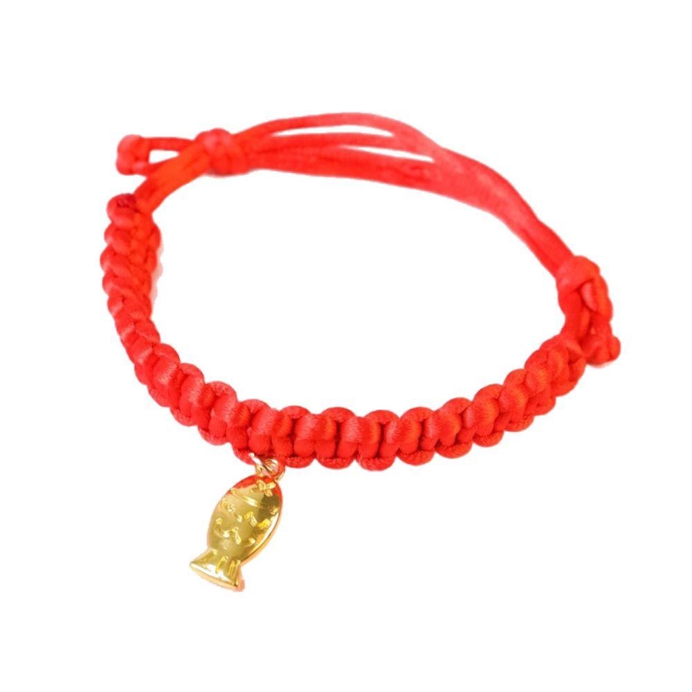 Chinese Style Red Rope Braided Cat Collar Adjustable Fortune Bell Cat Collar  For Cats Puppy