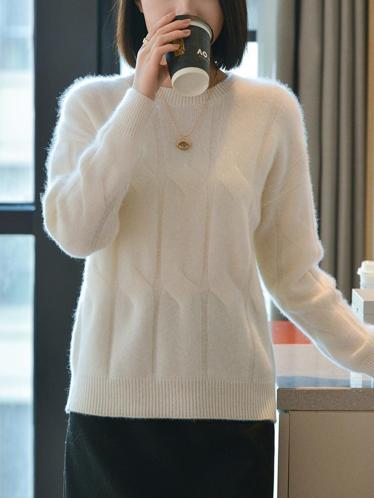 Dámský kašmírový svetr Qinghe kašmír 30% kašmír 70% vlna podzimní a zimní kašmírový svetr měkký a teplý