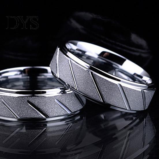Men Fashion Matte Geometric Band Finger Ring Wedding Engagement Jewelry Gift