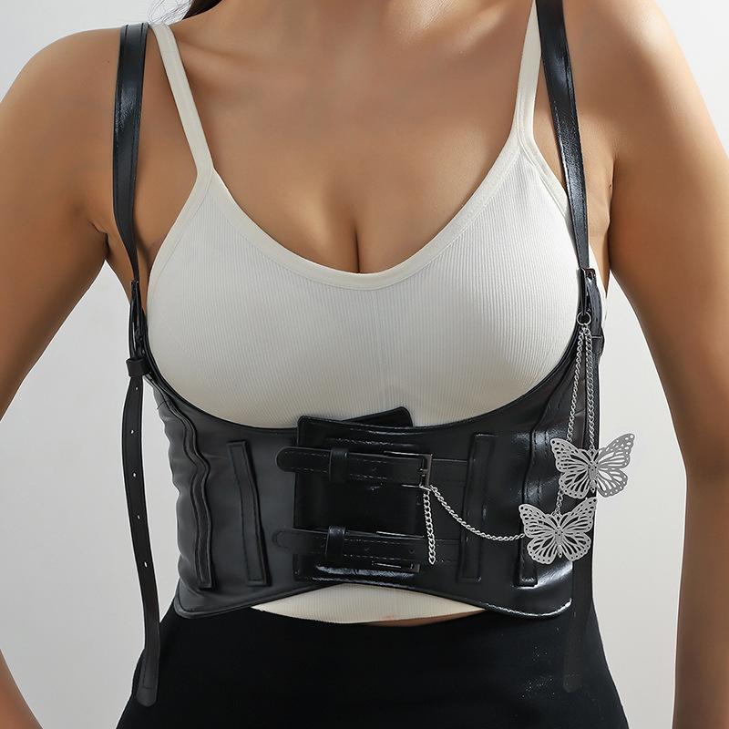 Casual Ladies Fashion Waist Imitation Leather Elastic Belt Waist Seal Waist Outer Wear