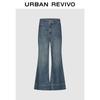 UR Women's Washed Stitch Cropped Flare Denim Pants