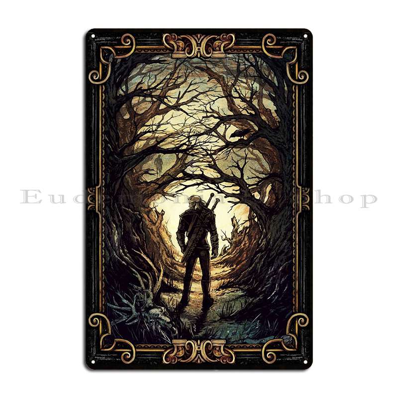 Geralt Of Rivia Metal Plaque Pub Character Garage Plaques Garage Designing Tin Sign Poster 20x30cm（7.8x11.8inch）