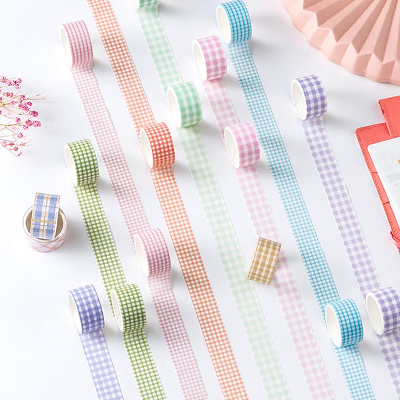 Jilü Washi Tape Set: Fresh Plaid Series for Planners, Diaries, Albums, and DIY Decor.