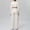 Cross-New Tight Sportswear Set: Chest-Pad Top & High-Waist Wide-Leg Pants for Running, Fitness & Yoga