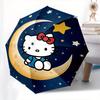 Hello Kitty Automatic Opening and Closing Parasol Compact Travel umbrella with 8 Ribs for Women and Men Ideal Birthday/Christmas Gift, Outdo