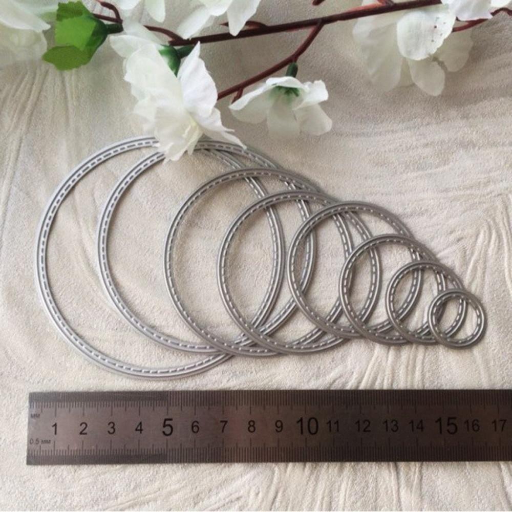 8Pcs Round Circle Cutting Dies Frame Metal Craft Die Cut Stencils Paper Card Decorative Embossing 8pcs