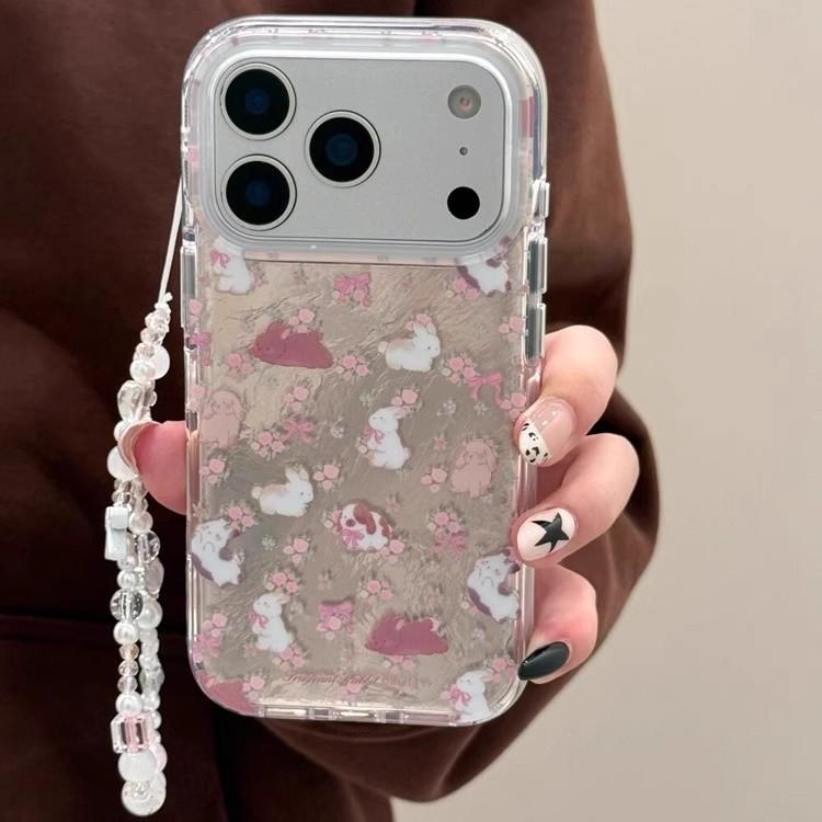 Cartoon Tinfoil Pattern Little Bunny Flower for IPhone17promax for Apple 16 Mobile Phone Case 15 New Style 14 Women