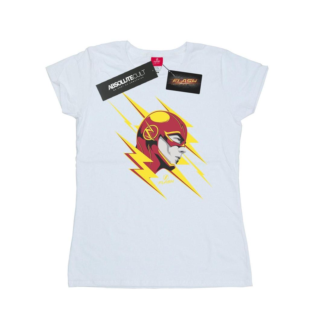 DC Comics Womens/Ladies The Flash Lightning Portrait Cotton T-Shirt