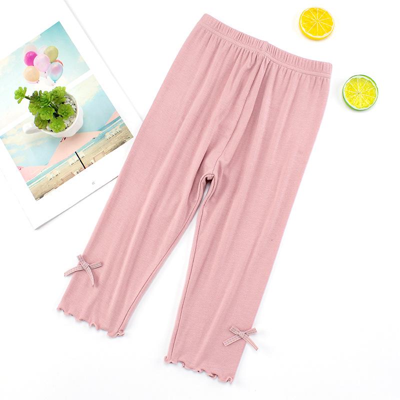 

Girls Summer Capri Shorts - Fashionable Modal Leggings for Children Size 100 [Height 85-95cm] розовый