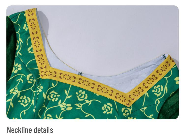 Princess Fiona Green Dress Shrek Cosplay Costume for Halloween & Stage Performance