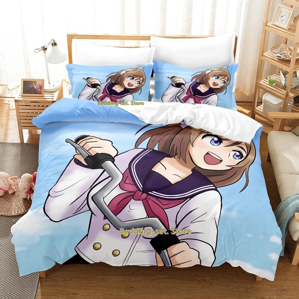 Bakuon!! Bedding Set Single Twin Full Queen King Size Bed Set Adult Kid Bedroom Duvetcover Sets Print Anime Bed Sheet Set
