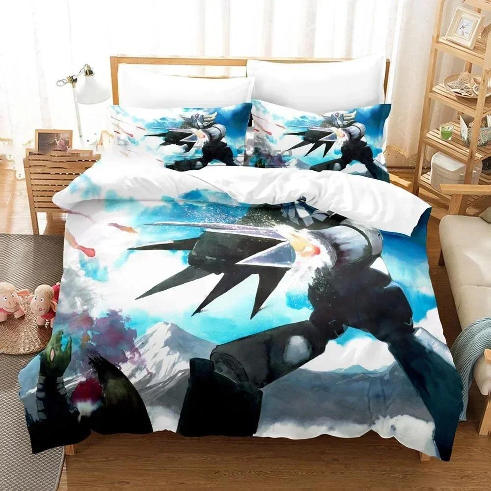 Goldorak 3D Printing Grendizer Printed Bed Set Duvet Cover Pillowcase Bedding Set Linen Sheet Quilt Cover Full Queen King Size