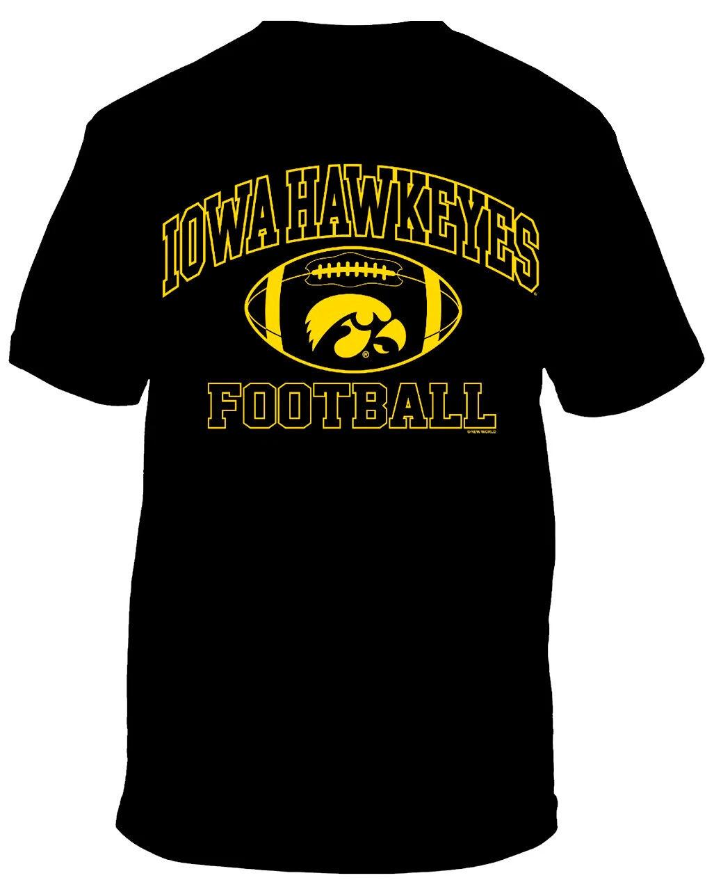 Iowa Hawkeyes Men s Black College Football Graphic Short Sleeve T shirt XL