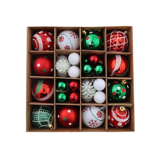 42 Buc. Ornamente Pictate pentru Globuri de Crăciun Set Decor Agățat din Plastic pentru Brad și Petrecere Incasabile Ușoare Festive Decor de Casă