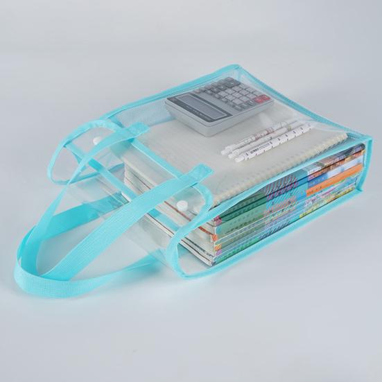 Borsa Porta Documenti Grande Capacità Impermeabile Leggera Organizzatore di Documenti con Manici Resistenti Porta Documenti Trasparente a Doppio Strato per Ufficio Viaggio