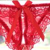 Damen Sexy Spitzen-Tanga Versuchung Transparente Dessous Weibliche Höschen Schrittfrei Damen Dessous Bowknot Unterwäsche für Frauen