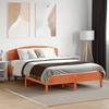 Vidaxl Bed Frame Without Mattress, Waxed Brown, 140X190 Cm, Solid Pine