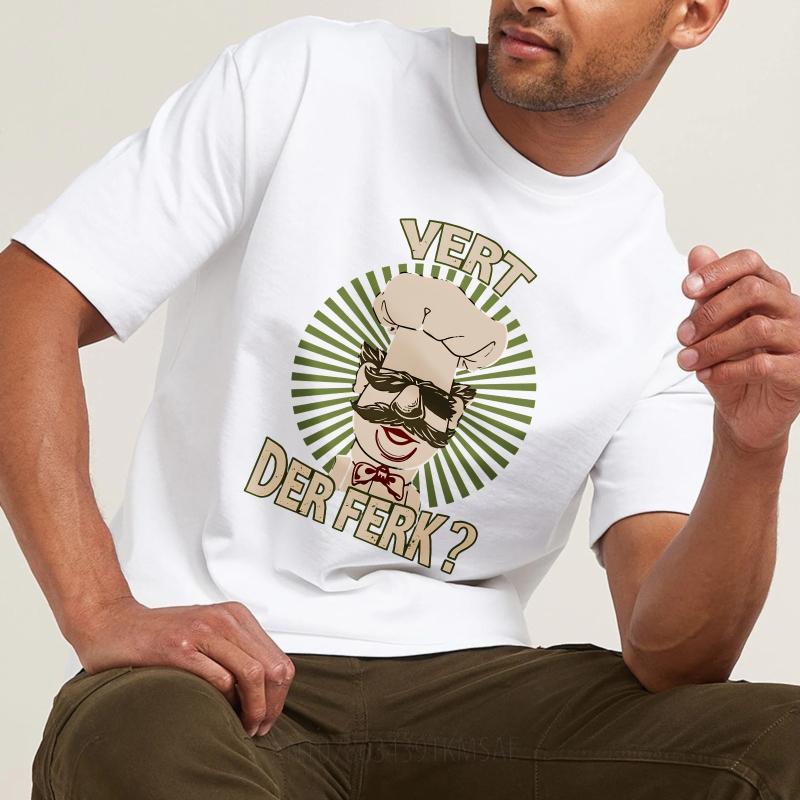 Anime ONeck Unisex Tshirt Oversized Summer Man tshirt Chef With Mustache And Sunglasses Short Sleeve Rock Round Neck Tops