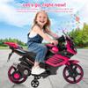 Motocicletta Elettrica per Bambini 6V, Giocattolo Auto Elettrica da Guidare con Ruotine di Supporto, Faro Funzionante, Clacson e Musica, per Bambini e Bambine 3-6 Anni