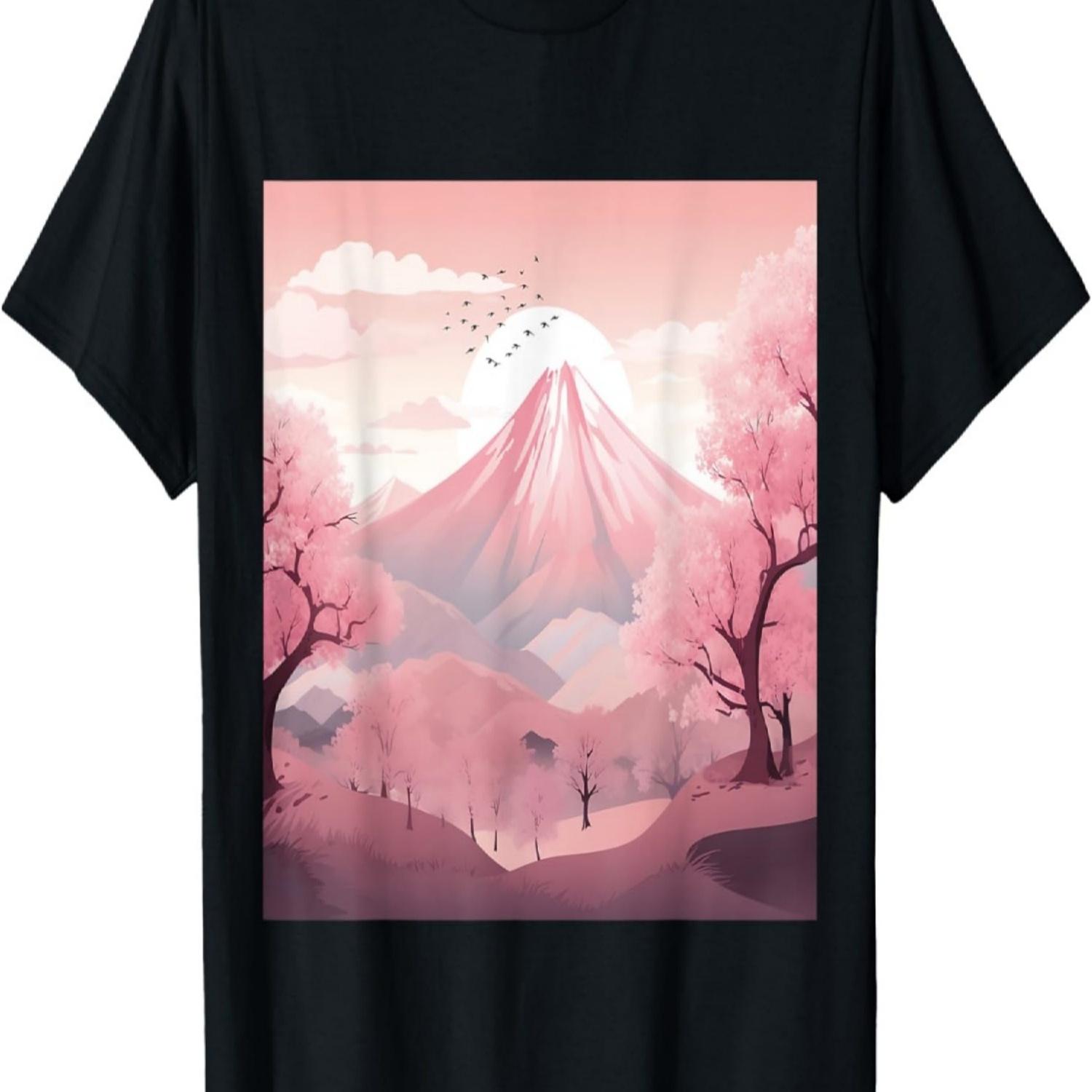 Mountain Canvas Dreams Pastel Symphony of Cherry Blossoms T-Shirt(3) S