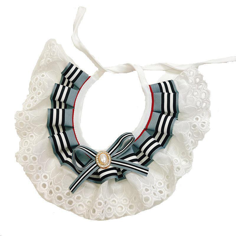 Cat & Dog College-Style Bow Lace Collar Scarf