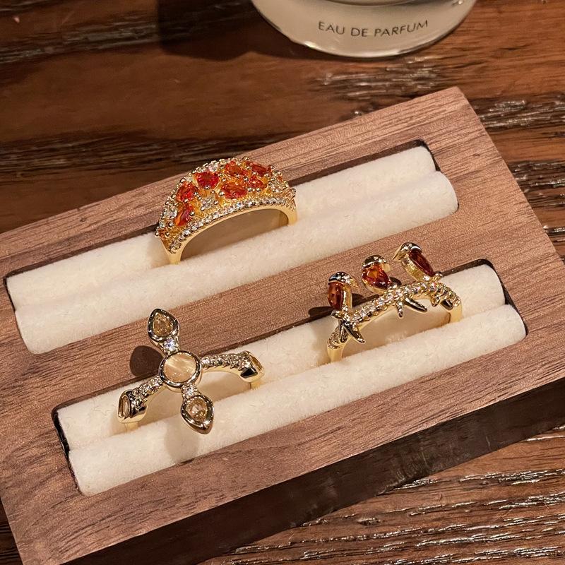 Personalized Niche Design Cross Open Ring High Sense Medieval French Retro Ring Women