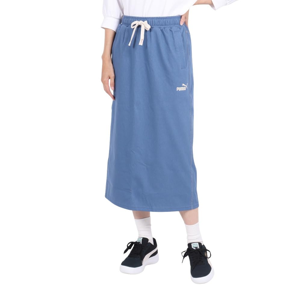 PUMA Sports Long CORE HERITAGE Knit Skirt 2024 Blue Horizon Zone Denim-Like (683604) Women s Fall/Winter (24)