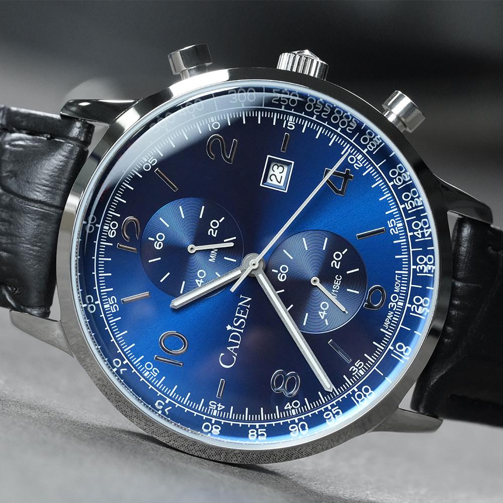 Men's Quartz Watch Multifunctional Three-Eye Six-Needle Casual Business Genuine Leather Men's Watch