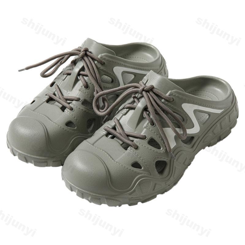 Moda Lato 2025 Nowy Styl Męskie Buty Jaskiniowe Puste Oddychające Kapcie Plażowe Outdoorowe Wygodne Lekkie Modne Casualowe Sandały