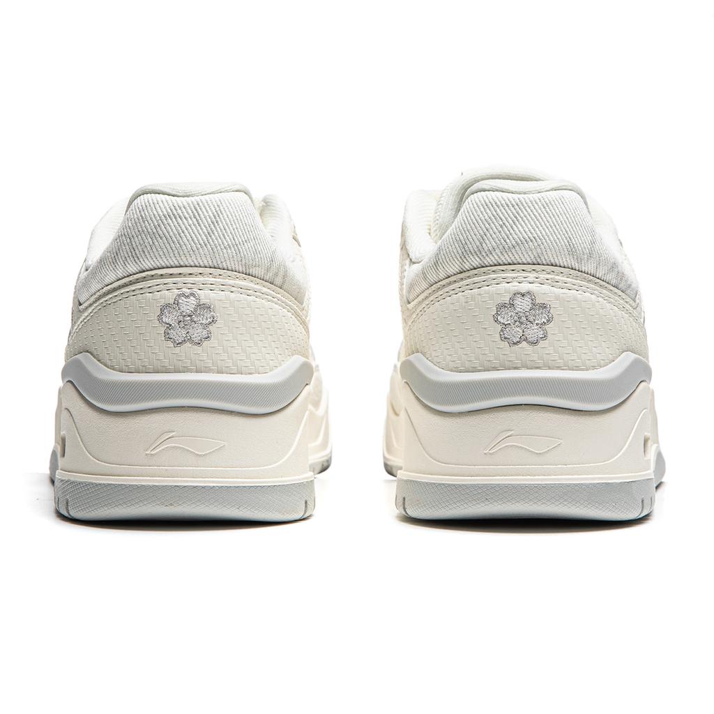 New LiNing Moon White 2.0 Anti Slip Wear Resistant Breathable Height Increasing Low Top Skateboard Shoes Women's Ecru AGCU276-5