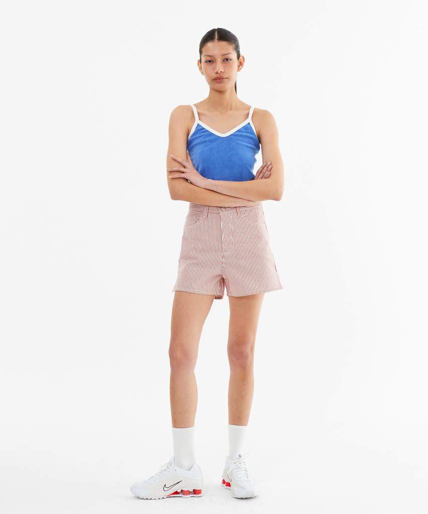 Minasu Stripe Denim Short Pants_Red