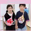 Mushroom Cute Pattern And Portable Function Children Trendy Nylon Chest Wallet