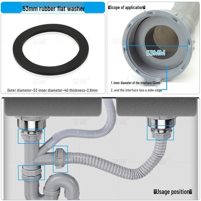 Gumový těsnicí kroužek pro kuchyňský dřez pro těsnění odpadní trubky