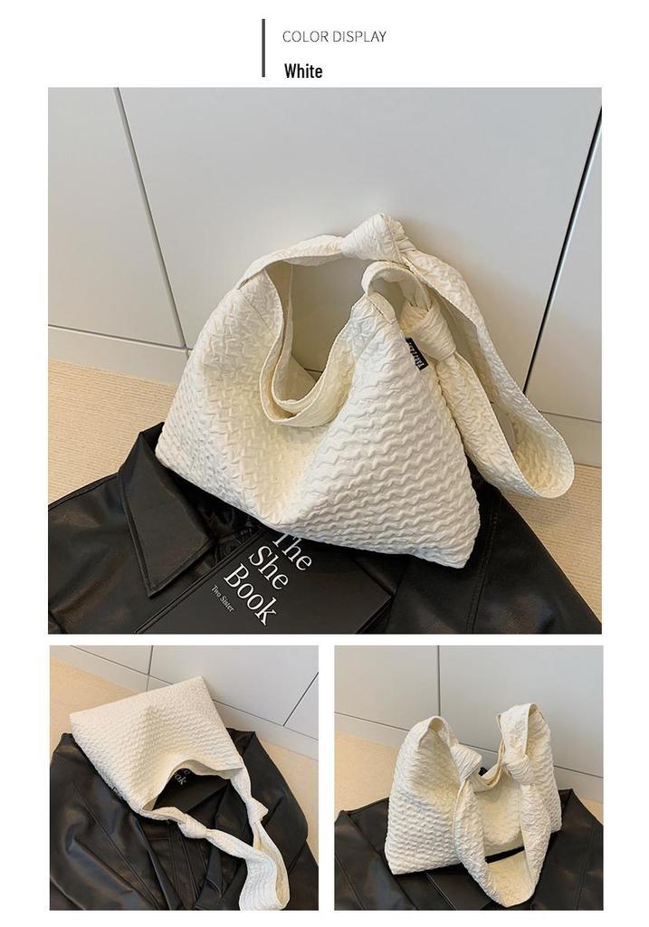2026 Summer Stylish Large Capacity Women's Tote Bag - Gentle Texture, Plain Color, Shoulder/Handheld