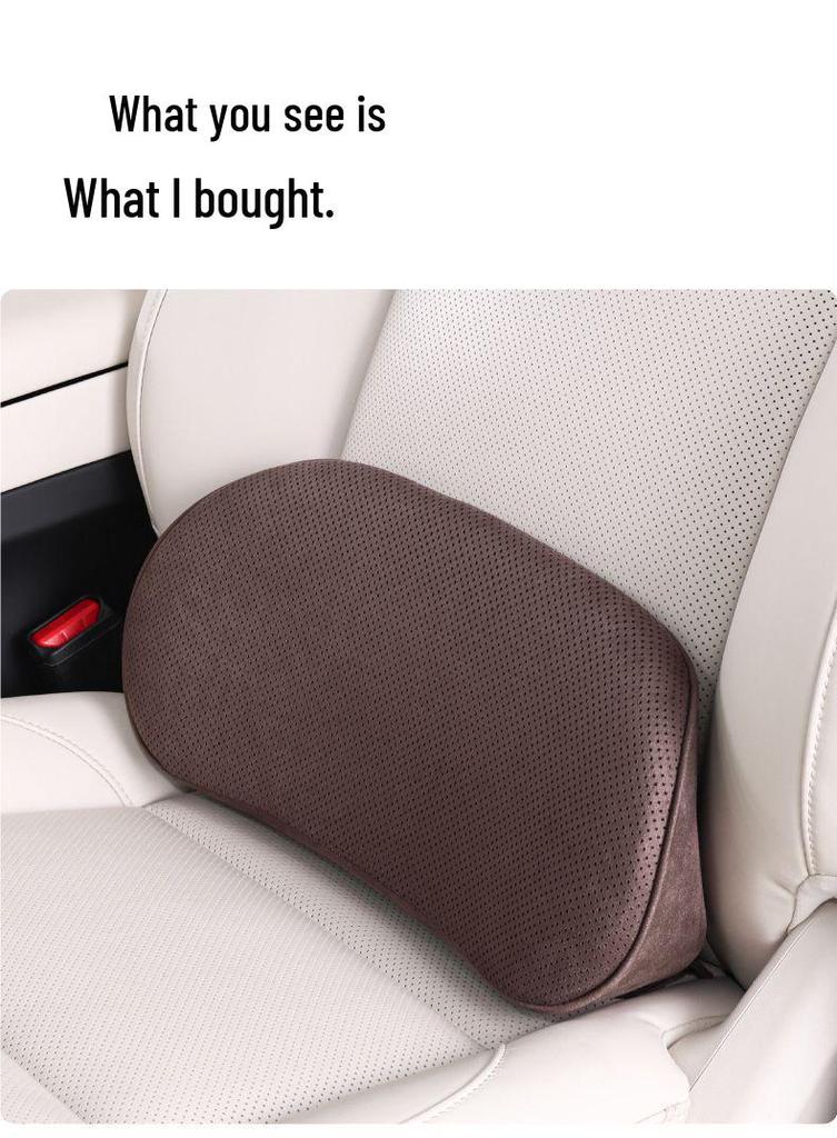 Car Lumbar Support Cushion - Slim Memory Foam Pillow for Coccyx and Waist Protection