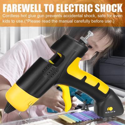 580W 7mm Rechargeable Cordless Hot Melt Glue Gun Lithium Battery Copper Nozzle Home DIY Repair Tool Glue Output Adjustable Gun
